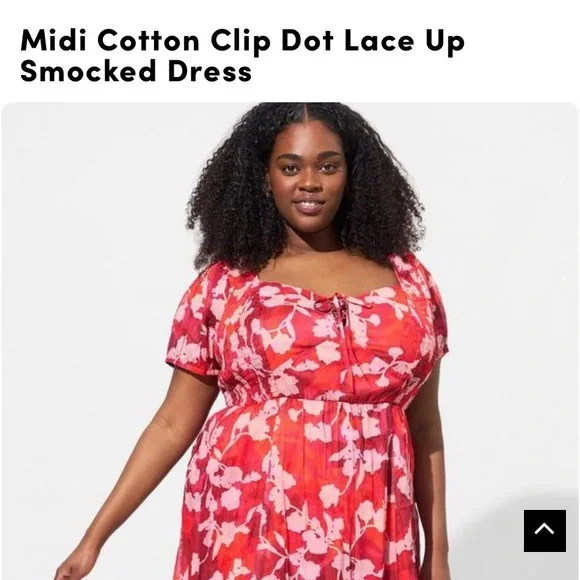 MIDI cotton lace up dress - Picture 1 of 4